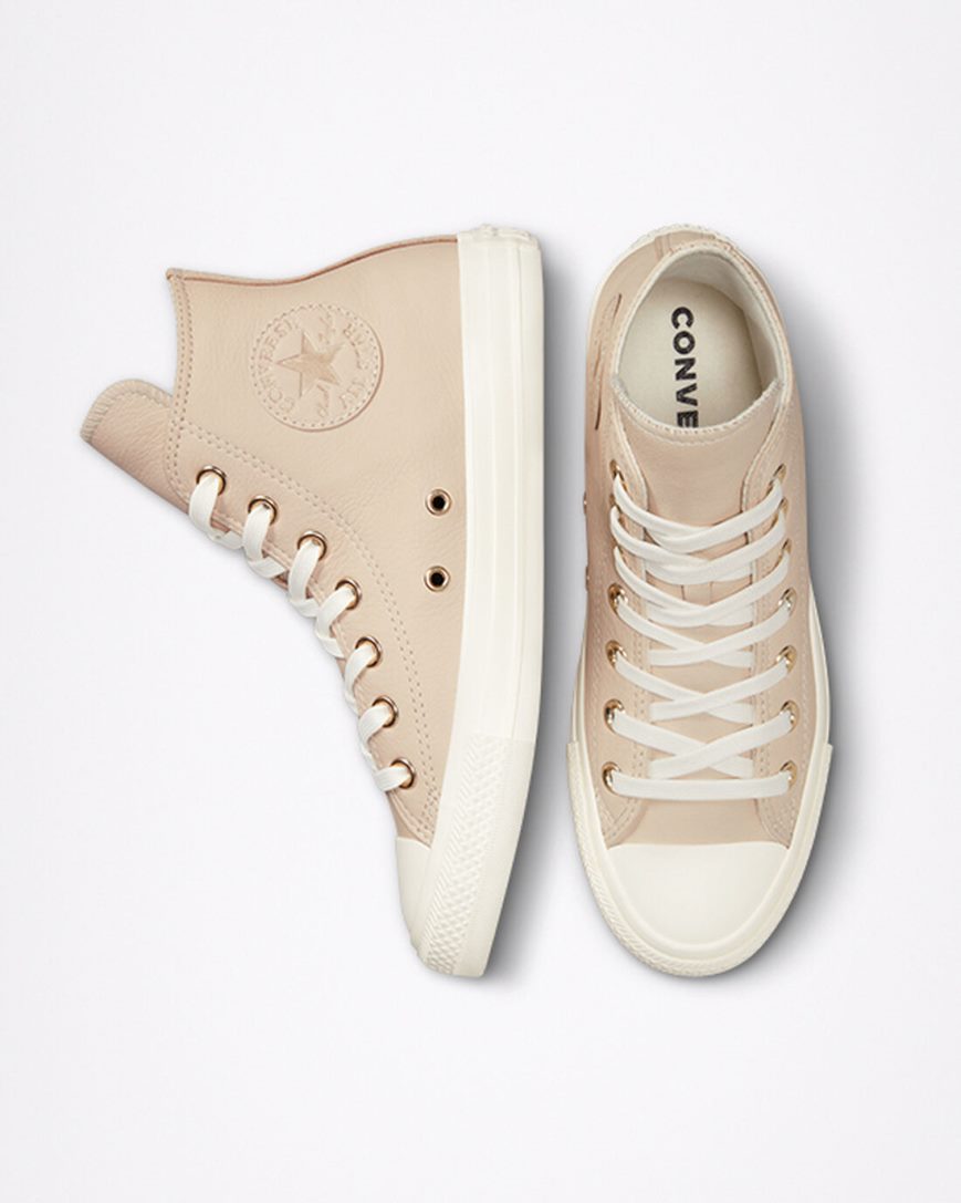 Women's Converse Chuck Taylor All Star Earthy Neutrals High Top Shoes Apricot / Light Gold | AU 86105O
